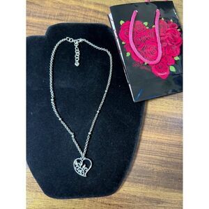 Brighton Necklace Silver Chain Heart Cut Out 22"